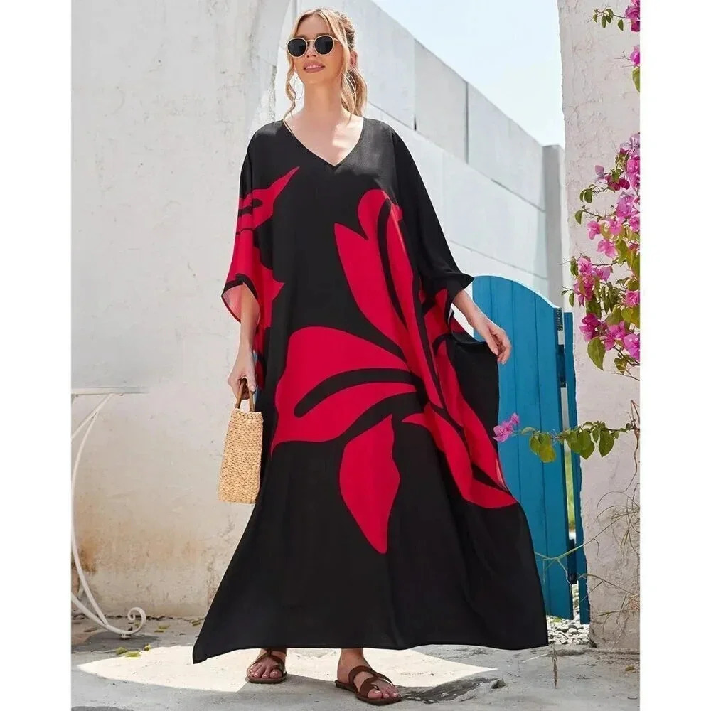 Womens Swimsuit Cover Up Bathing Suit black Bikini Long  Beach Dress - Picture 5 of 7